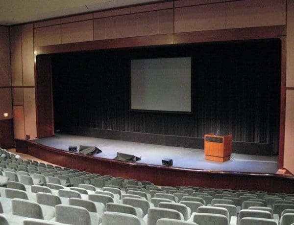 interior venue event space with podium