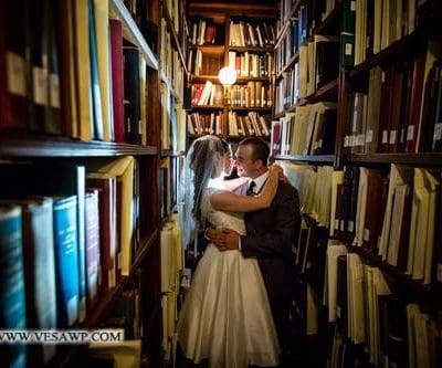 Brooklyn couple in library