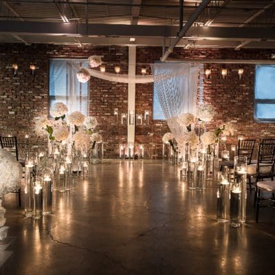 beautiful wedding alter with candles