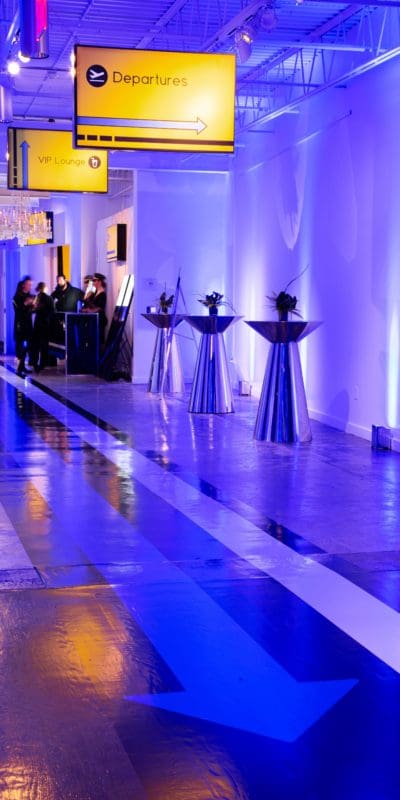 beautifully decorated interior event space
