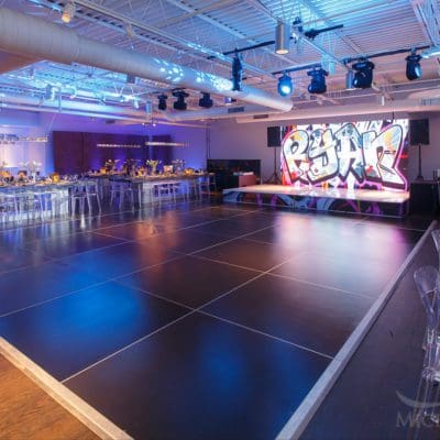 beautiful event space with low lighting