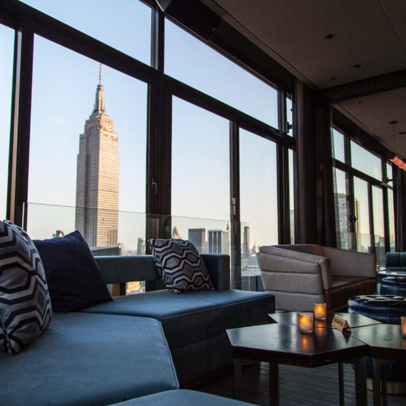 views of the empire state building from the skylark main lounge