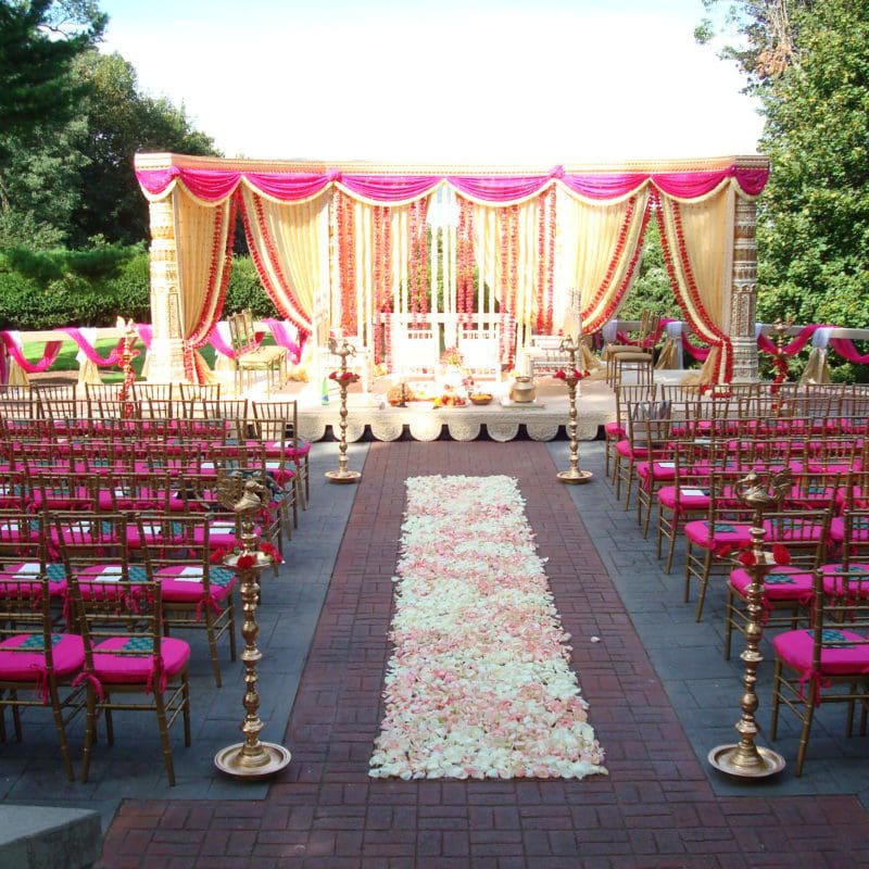 empty wedding ceremony area outside
