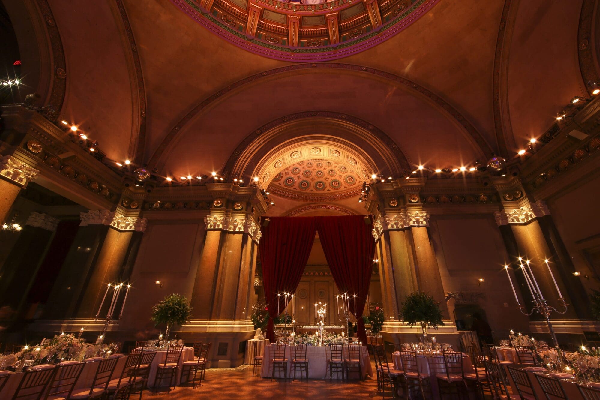 large interior venue with fine dining tables