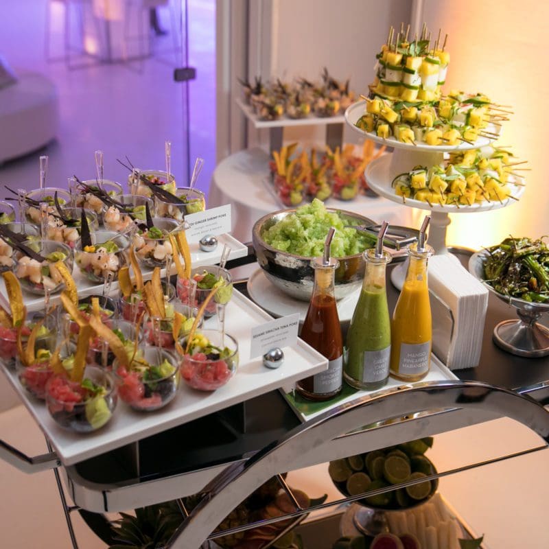 catered table of food