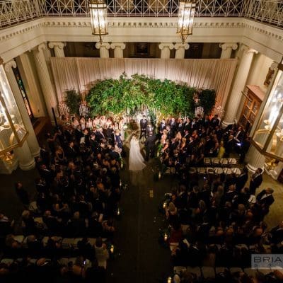 View from above of a wedding ceremony
