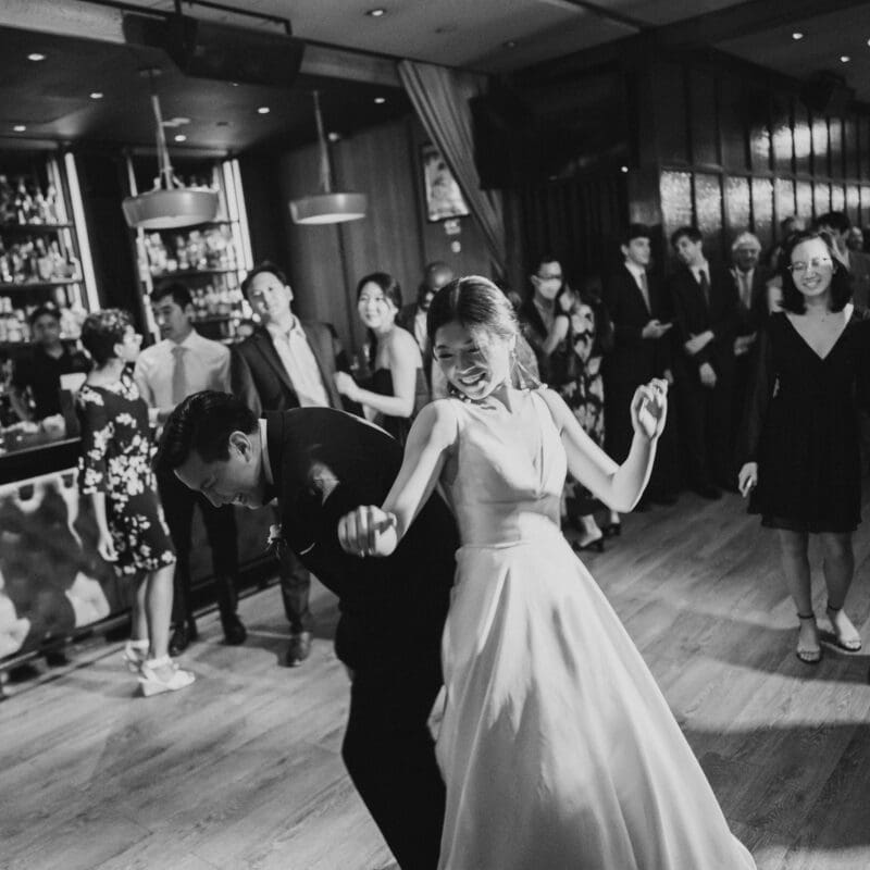 Bride and groom dancing at The Skylark