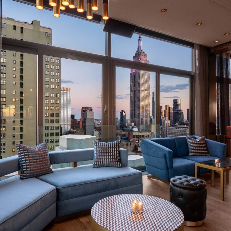View of the Empire State Building from The Skylark main lounge