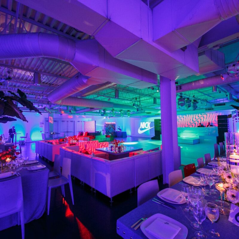 beautiful event space with low lighting