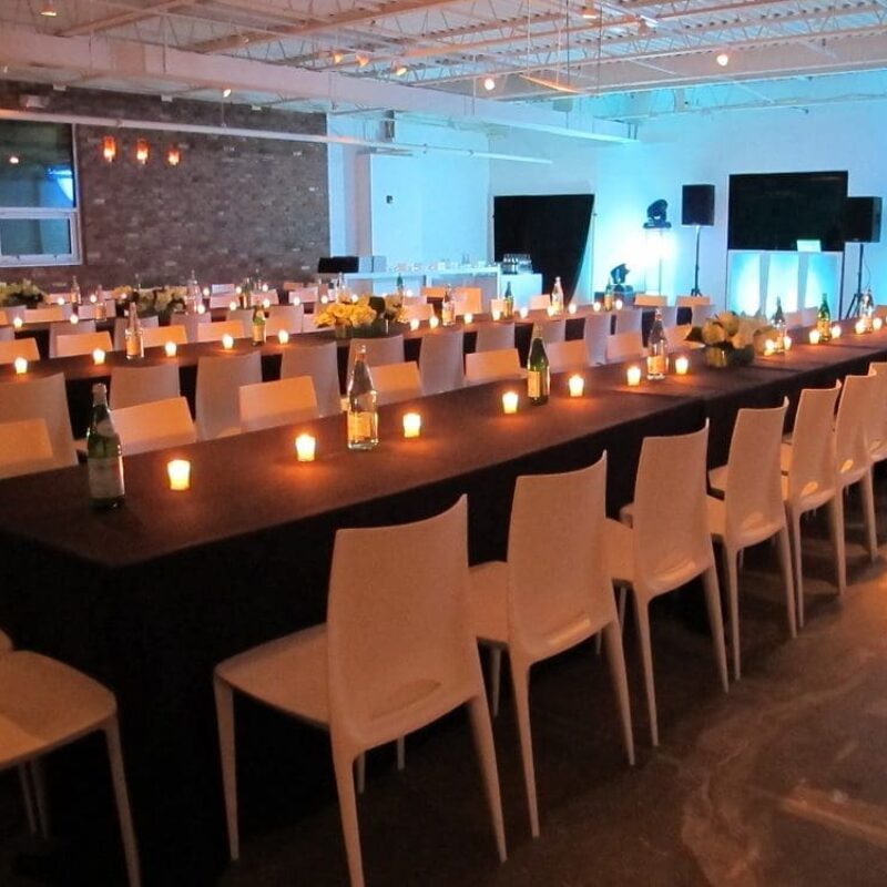 Fine dining area with candles