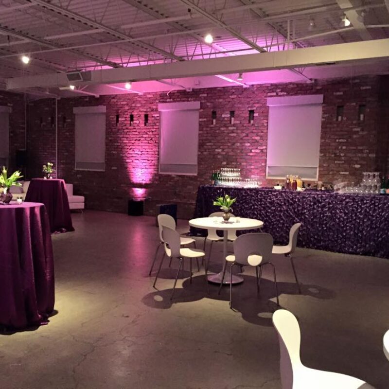 Fine dining area with table settings