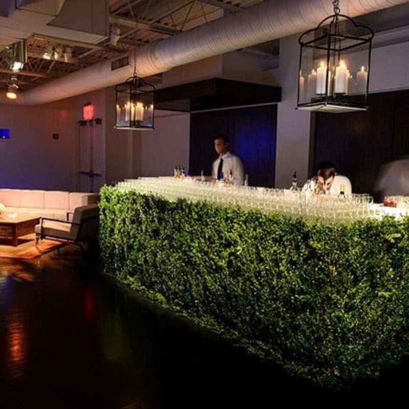 interior venue area with a bar