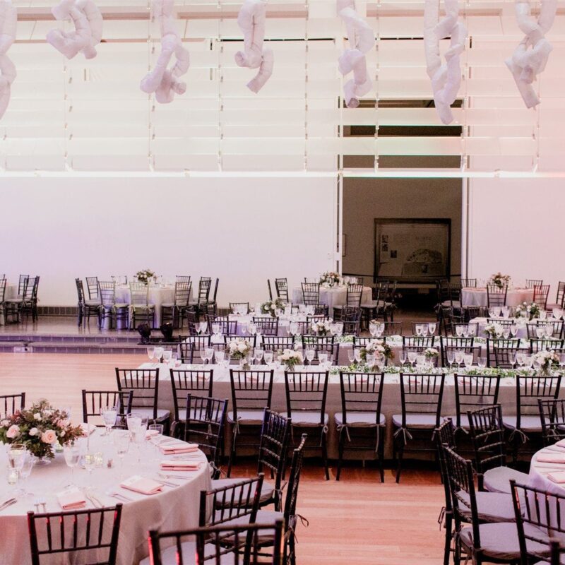 Fine dining area with table settings