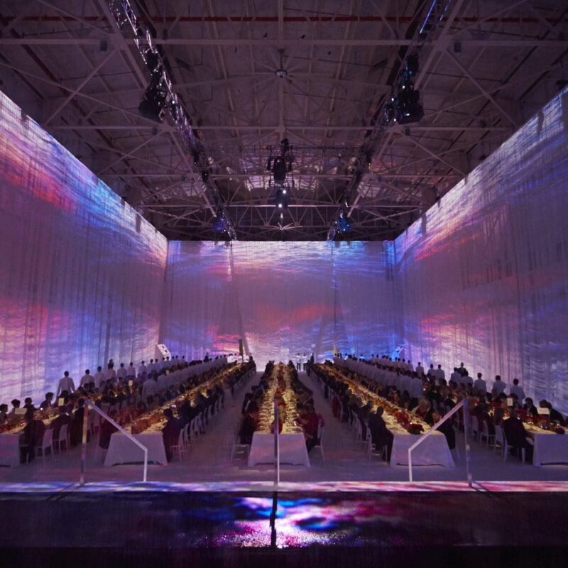 large interior venue with dining area