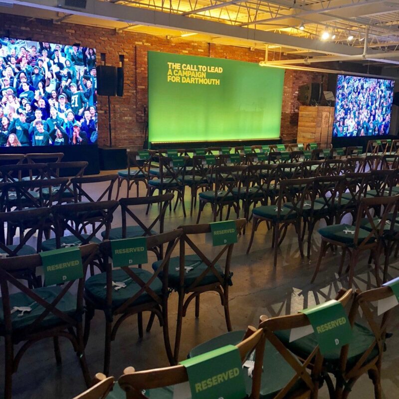 conference seating at the loading dock for an event program