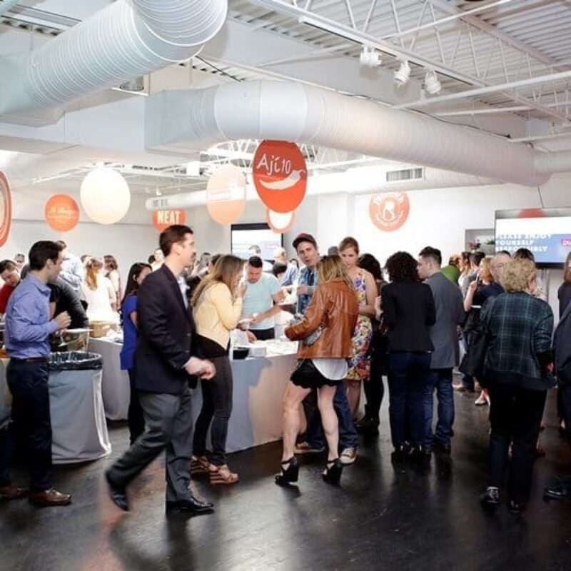 guests at a charity tasting event at the loading dock