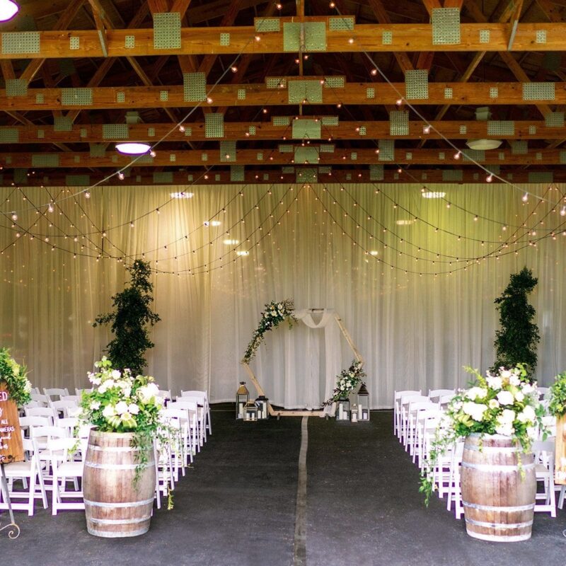 The alter inside the WoodsEdge farm venue