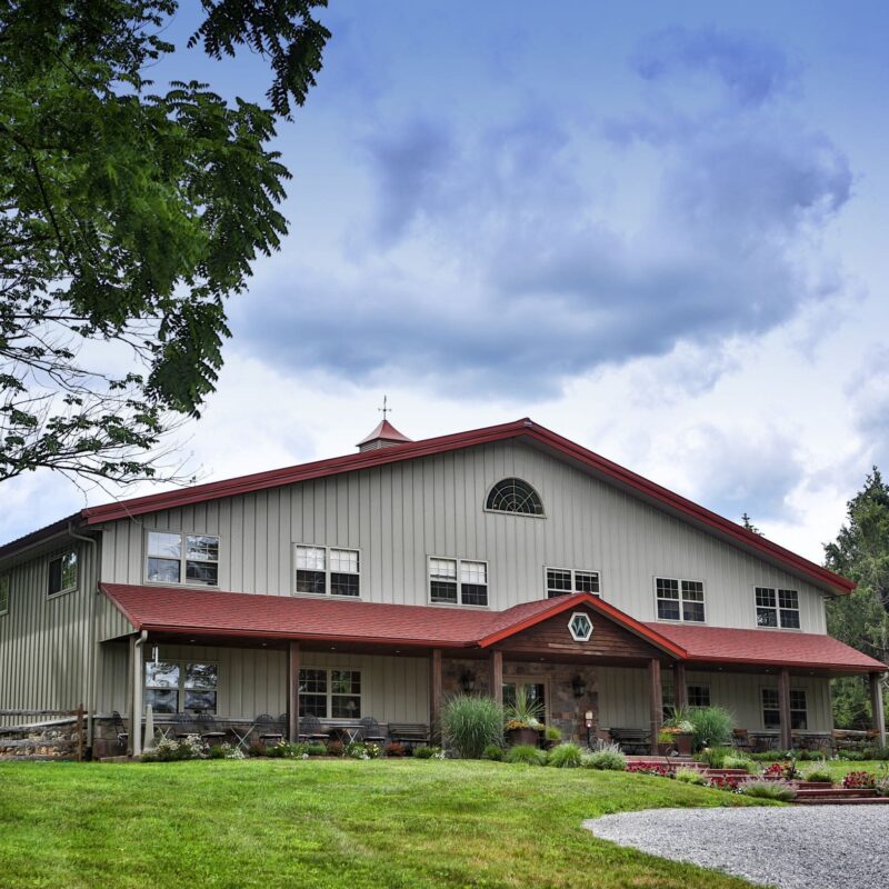 A view of the WoodsEdge Farm building