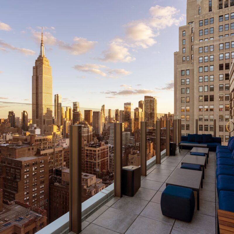 Empire State Building View from the rooftop at The Skylark