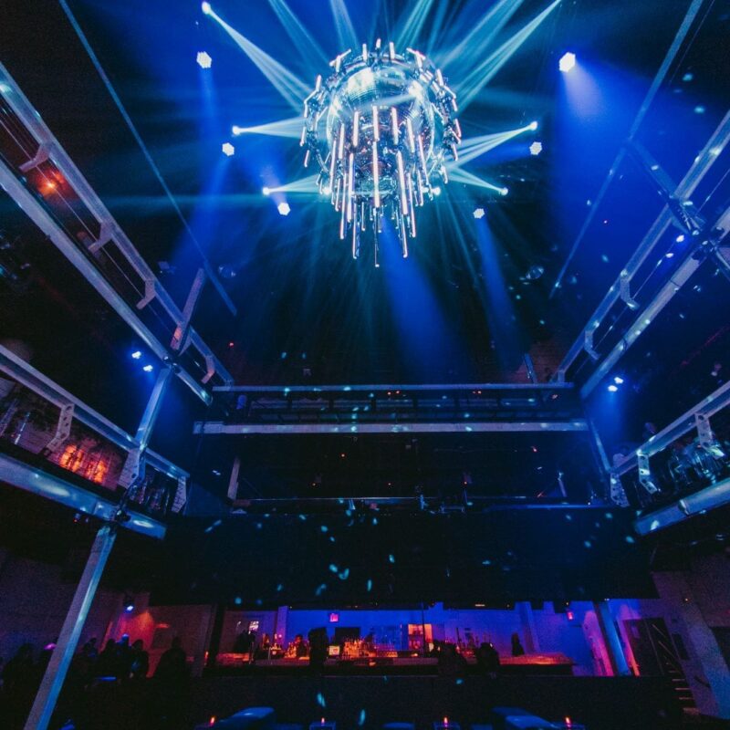 Terminal 5 New York City blue lighting set up