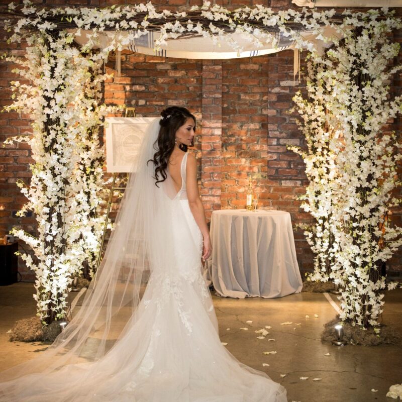 Bride in sanctuary room.
